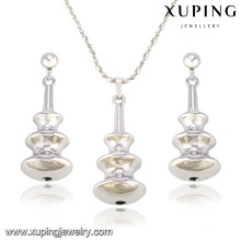 63839 Fashion Creative Rhodium Pear-Shaped Alloy Copper Imitation Jewelry Set